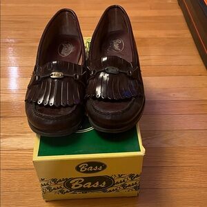 Bass Brown Kiltie Loafers with Fringe and Bit